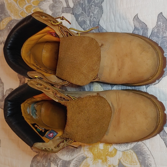 8.5 Men's Wheat Nubuck Timberland Boots - Picture 4 of 12